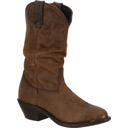 Durango Women's Western Boot, 8 M, Leather, 11 in H, Distressed Tan RD542